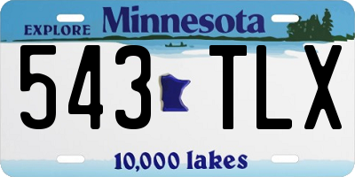 MN license plate 543TLX