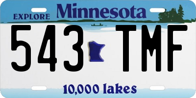 MN license plate 543TMF