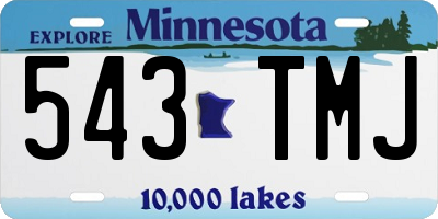 MN license plate 543TMJ