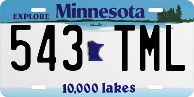 MN license plate 543TML