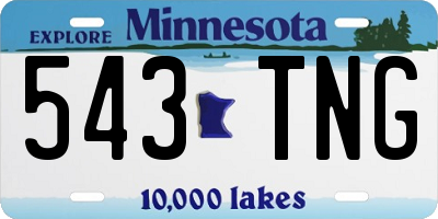 MN license plate 543TNG