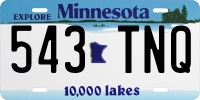 MN license plate 543TNQ