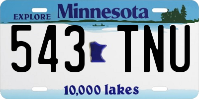 MN license plate 543TNU