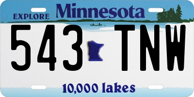MN license plate 543TNW