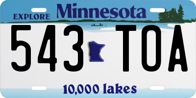 MN license plate 543TOA