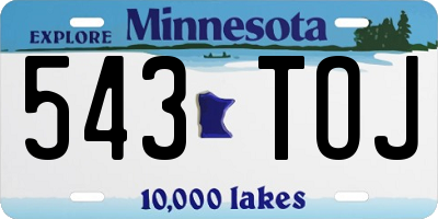 MN license plate 543TOJ