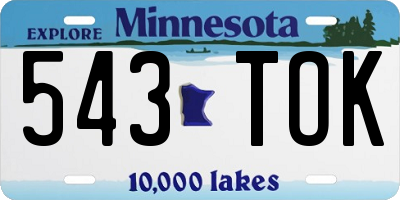 MN license plate 543TOK