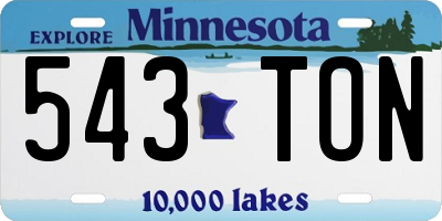 MN license plate 543TON