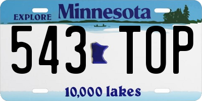 MN license plate 543TOP