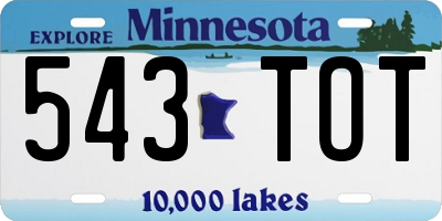 MN license plate 543TOT