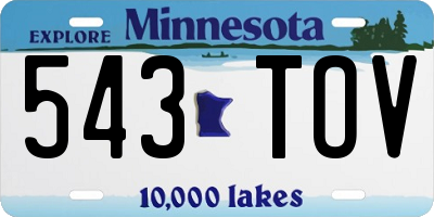 MN license plate 543TOV