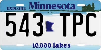 MN license plate 543TPC