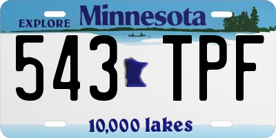MN license plate 543TPF