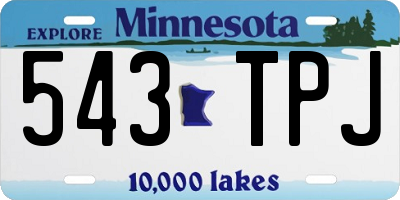 MN license plate 543TPJ