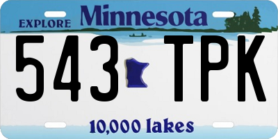 MN license plate 543TPK