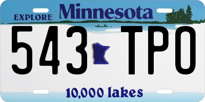 MN license plate 543TPO