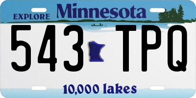 MN license plate 543TPQ