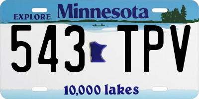 MN license plate 543TPV