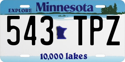 MN license plate 543TPZ