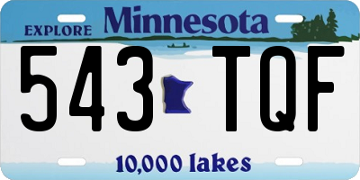 MN license plate 543TQF