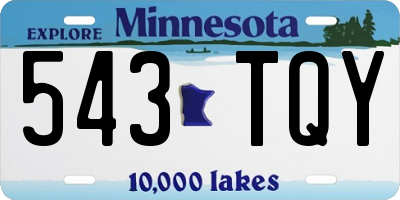 MN license plate 543TQY