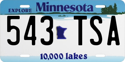 MN license plate 543TSA