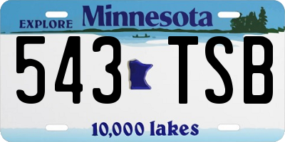 MN license plate 543TSB