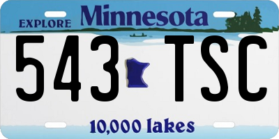 MN license plate 543TSC