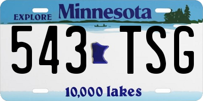 MN license plate 543TSG