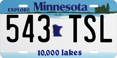MN license plate 543TSL