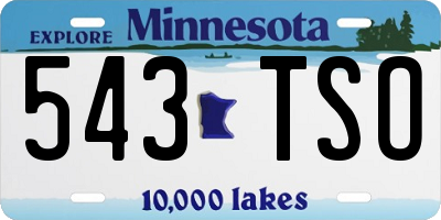 MN license plate 543TSO