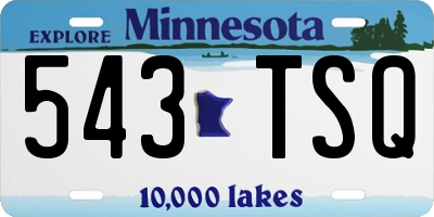 MN license plate 543TSQ