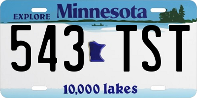 MN license plate 543TST
