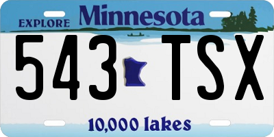 MN license plate 543TSX