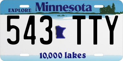MN license plate 543TTY