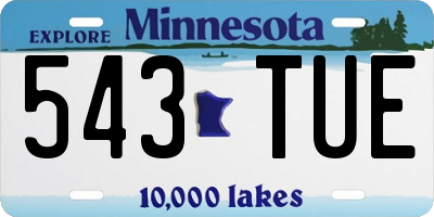 MN license plate 543TUE