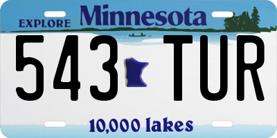 MN license plate 543TUR