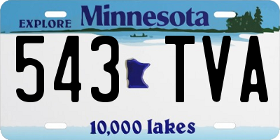 MN license plate 543TVA