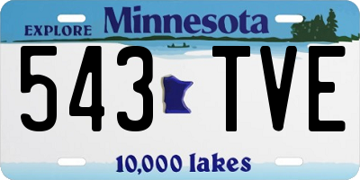 MN license plate 543TVE