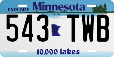 MN license plate 543TWB