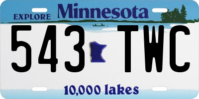 MN license plate 543TWC