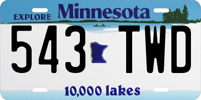 MN license plate 543TWD