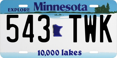 MN license plate 543TWK