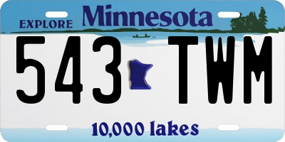 MN license plate 543TWM