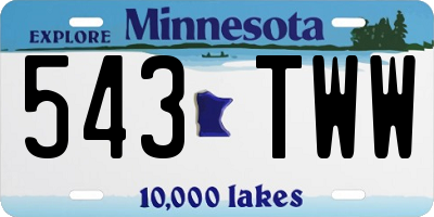 MN license plate 543TWW
