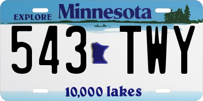 MN license plate 543TWY