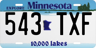 MN license plate 543TXF