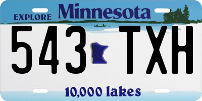 MN license plate 543TXH