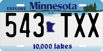 MN license plate 543TXX