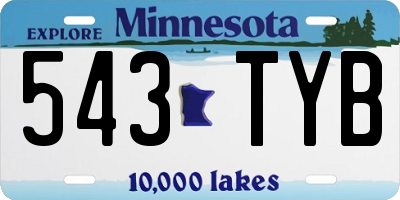 MN license plate 543TYB